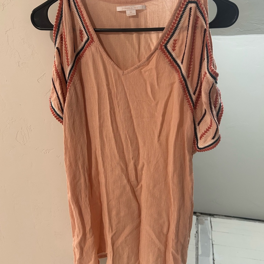 Peach Embroidered Women's Top